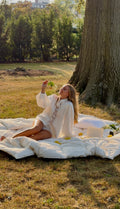 Ivory Lace-Trim Lounge Set